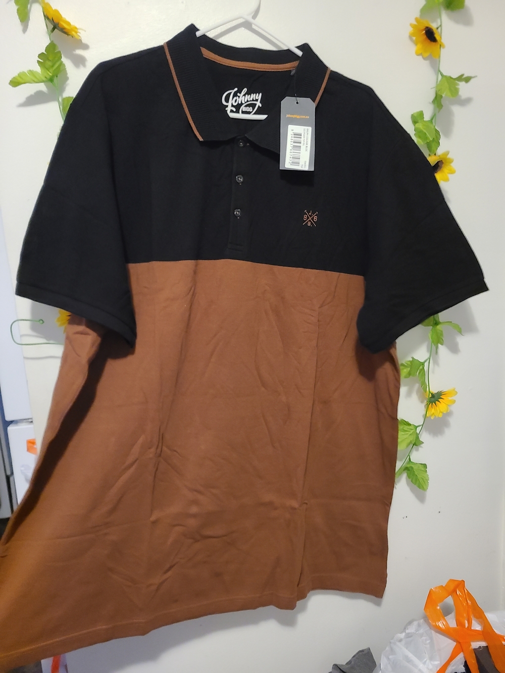 Johnny Bigg Ralph Colour Block Polo Top In Toffee